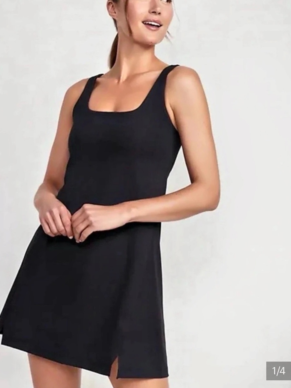 Old Navy Active Powersoft Built-In Bra Dress Mini Dress in Black Size XS NWT